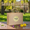 402010 - Sacola em juta com alças curtas acolchoadas