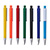 CA4045 - Caneta plástica corpo colorido e clipe branco