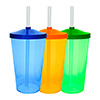 Copo liso com tampa e canudo de 550ml
