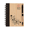 Bloco de anotações com capa e caneta de bambu