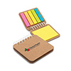 Bloco de notas wire-o de capa kraft com postits