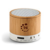 Caixa de som bluetooth de bambu com microfone