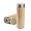 Squeeze em aço inox 450ml revestimento de bambu