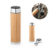 Squeeze térmico de 430 ml em aço inox e bambu